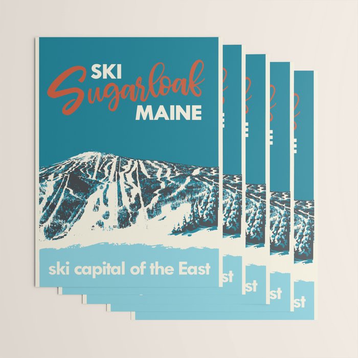 Ski Sugarloaf Maine vintage ski poster Wrapping Paper Gallery Image 3
