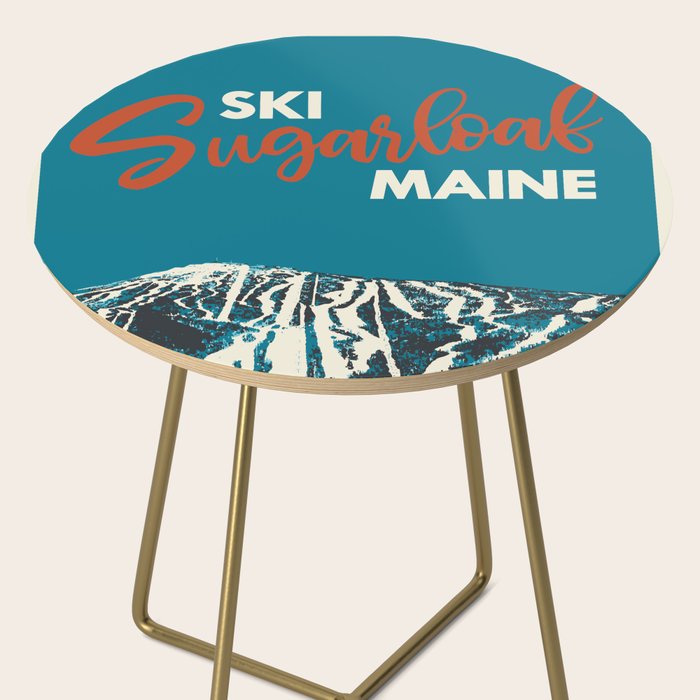 Ski Sugarloaf Maine vintage ski poster Side Table Gallery Image 2