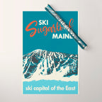 Ski Sugarloaf Maine vintage ski poster Wrapping Paper Gallery Image 1