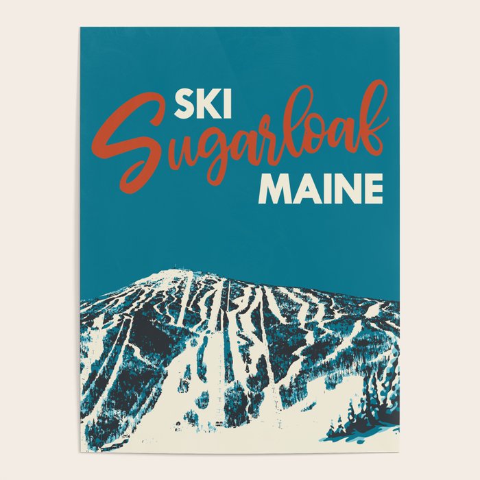 Ski Sugarloaf Maine vintage ski poster Poster Gallery Image 1