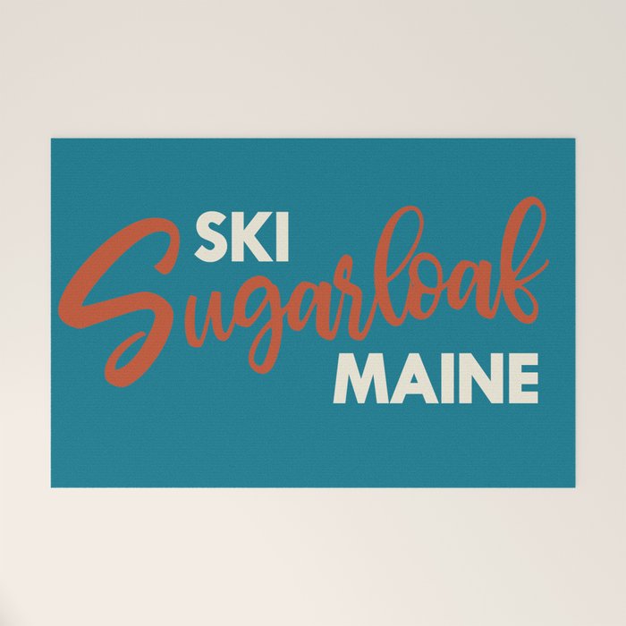Ski Sugarloaf Maine vintage ski poster Welcome Mat Gallery Image 1