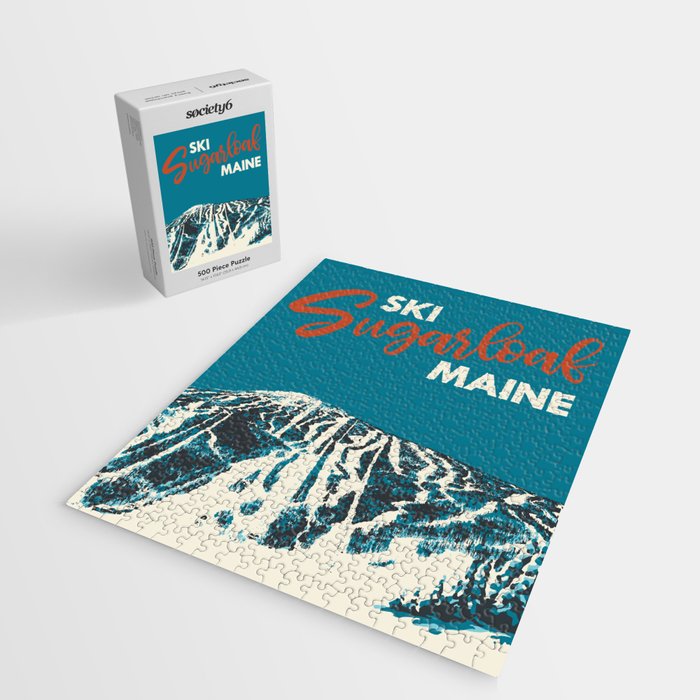 Ski Sugarloaf Maine vintage ski poster Jigsaw Puzzle Gallery Image 2