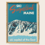 Ski Sugarloaf Maine vintage ski poster Serving Tray Gallery Image 1