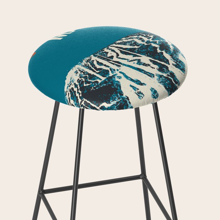 Ski Sugarloaf Maine vintage ski poster Stool Gallery Image 2