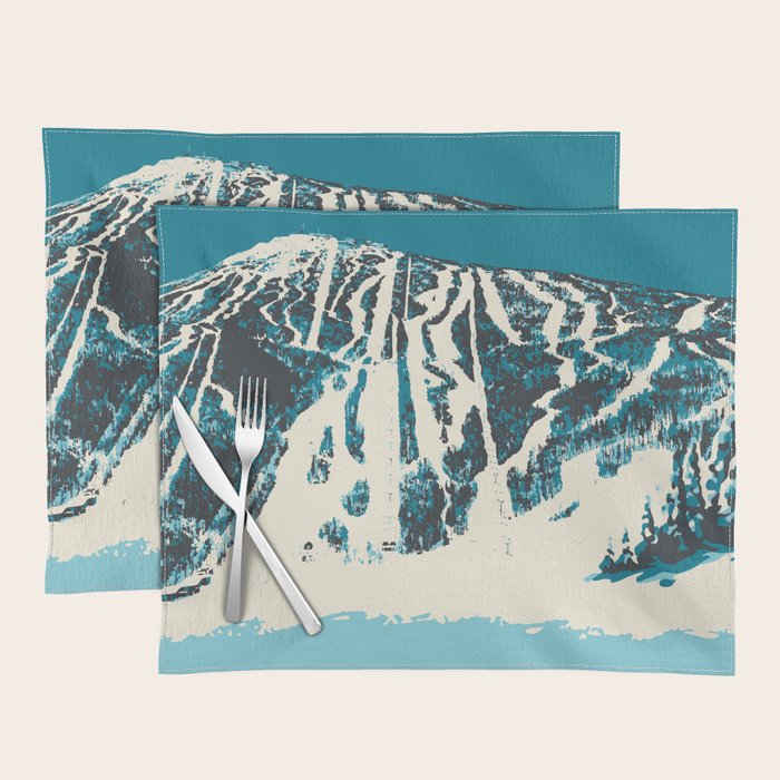 Ski Sugarloaf Maine vintage ski poster Placemat Gallery Image 1