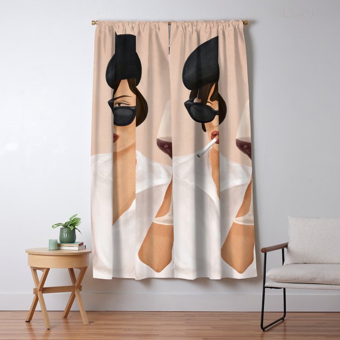 Glass of wine Window Curtain Gallery Image 5