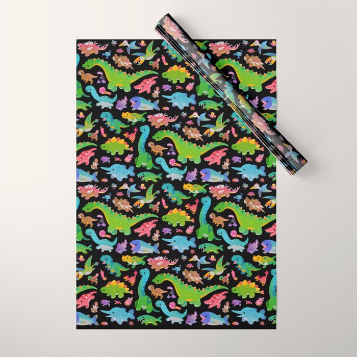 Jurassic baby - dark Wrapping Paper Gallery Image 1
