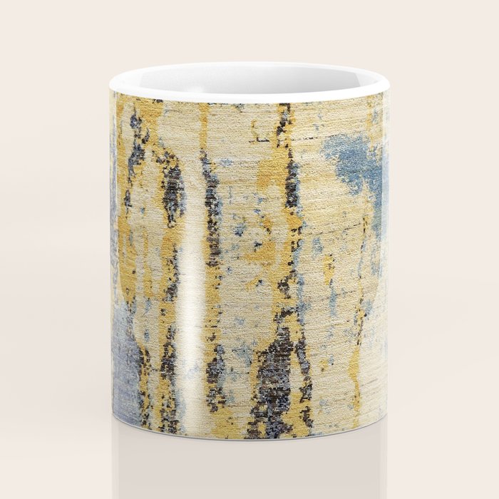 Blue Gold Oriental Rug Print Coffee Mug Gallery Image 4