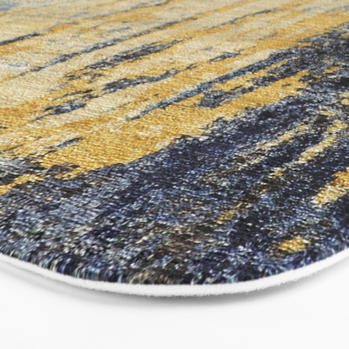 Blue Gold Oriental Rug Print Bath Mat Gallery Image 3