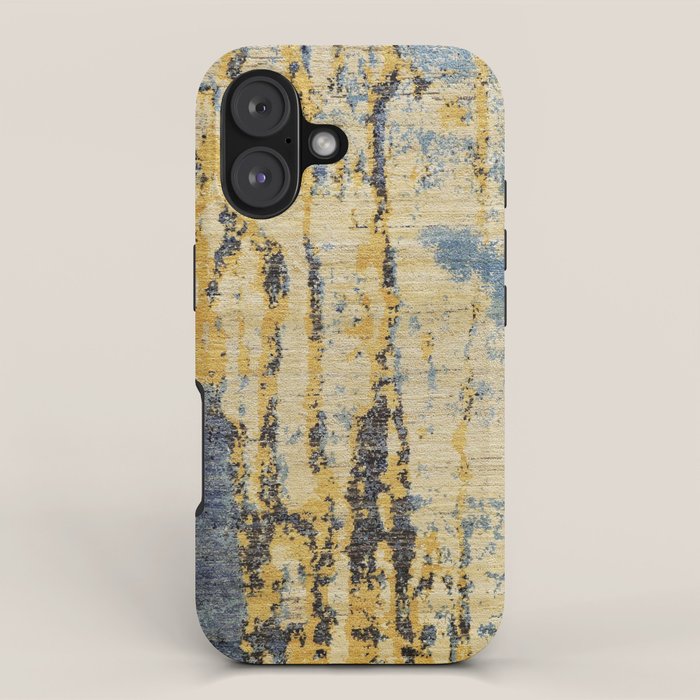 Blue Gold Oriental Rug Print iPhone Case Gallery Image 1