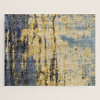 Blue Gold Oriental Rug Print Jigsaw Puzzle Gallery Image 1