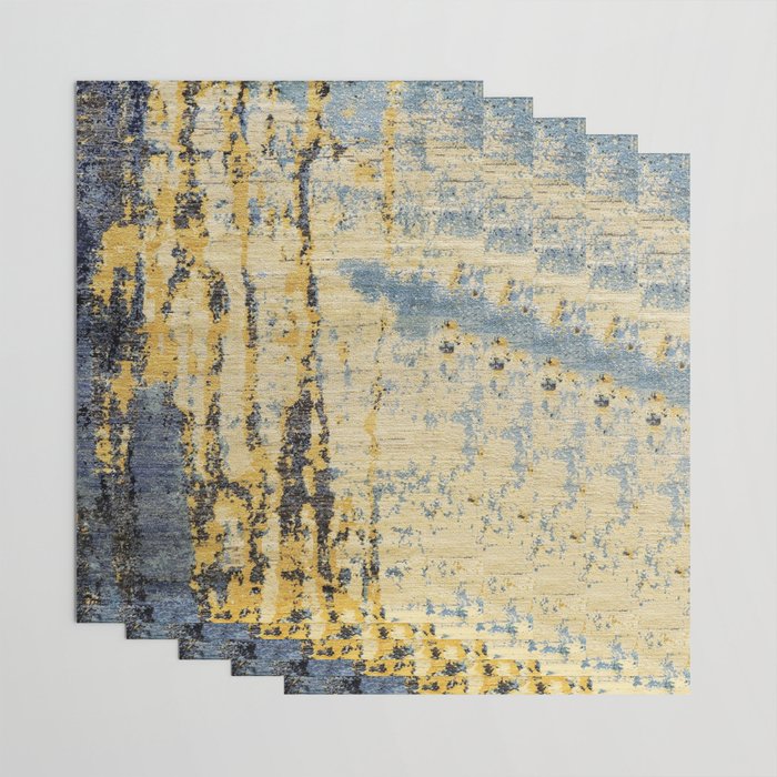 Blue Gold Oriental Rug Print Wrapping Paper Gallery Image 3