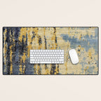 Blue Gold Oriental Rug Print Desk Mat Gallery Image 1