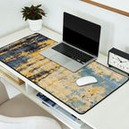 Blue Gold Oriental Rug Print Desk Mat Gallery Image 2