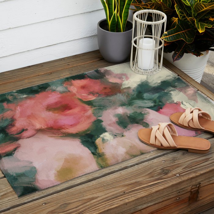 floral abstract 4 22 Outdoor Rug Gallery Image 2