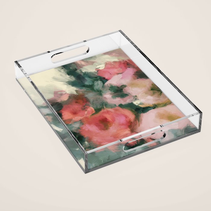 floral abstract 4 22 Acrylic Tray Gallery Image 1