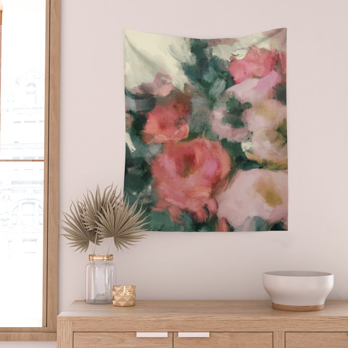 floral abstract 4 22 Wall Tapestry Gallery Image 2