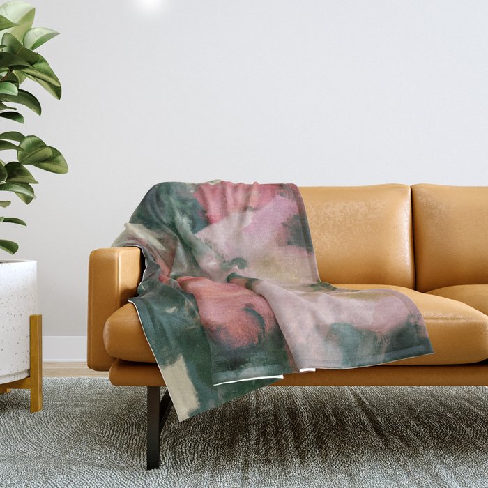 floral abstract 4 22 Throw Blanket Gallery Image 1