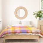 Colorful Retro Plaid Abstract Pattern - Yellow Duvet Cover Gallery Image 3