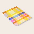 Colorful Retro Plaid Abstract Pattern - Yellow Notebook Gallery Image 2