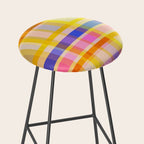 Colorful Retro Plaid Abstract Pattern - Yellow Stool Gallery Image 2
