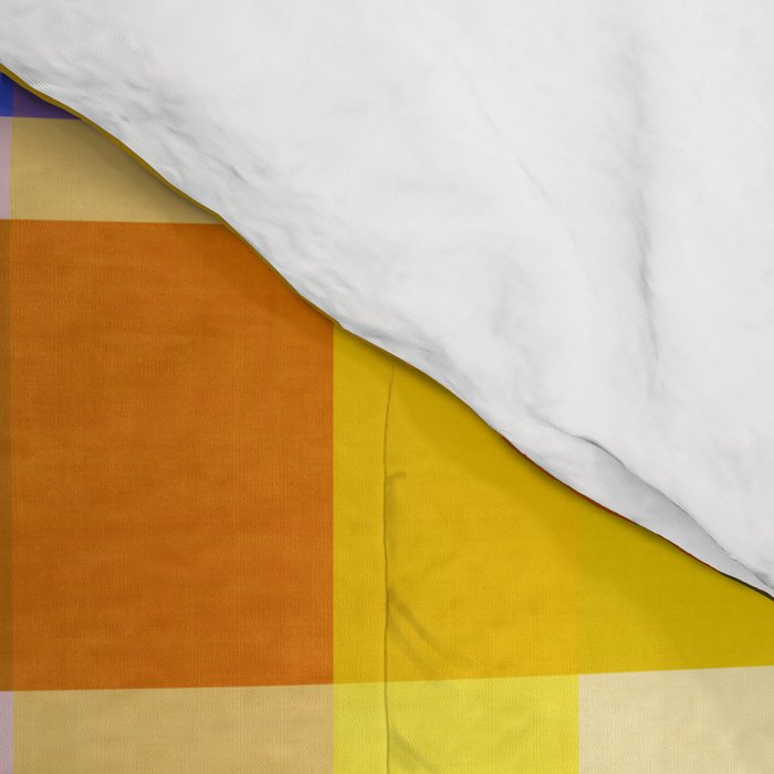 Colorful Retro Plaid Abstract Pattern - Yellow Comforter Gallery Image 4