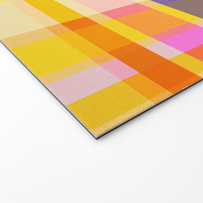 Colorful Retro Plaid Abstract Pattern - Yellow Welcome Mat Gallery Image 2