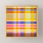Colorful Retro Plaid Abstract Pattern - Yellow Mini Art Print Gallery Image 1