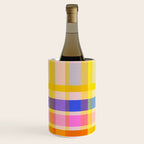 Colorful Retro Plaid Abstract Pattern - Yellow Wine Chiller Gallery Image 1
