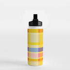 Colorful Retro Plaid Abstract Pattern - Yellow Water Bottle Gallery Image 2