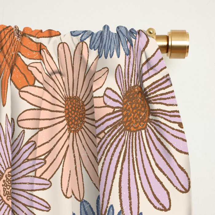 Boho Harvest Blooms - Cream Window Curtain Gallery Image 2