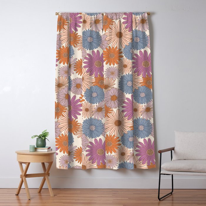 Boho Harvest Blooms - Cream Window Curtain Gallery Image 5