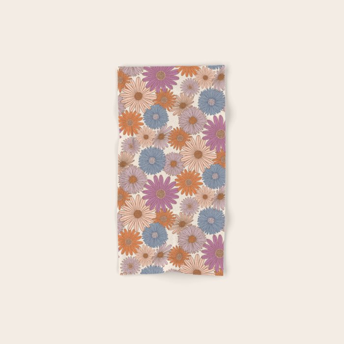 Boho Harvest Blooms - Cream Bath Towel Gallery Image 1