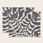 Still LIfe with Three Flowers in a Vase / Black & White Placemat Gallery Image 1