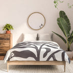 Still LIfe with Three Flowers in a Vase / Black & White Comforter Gallery Image 3