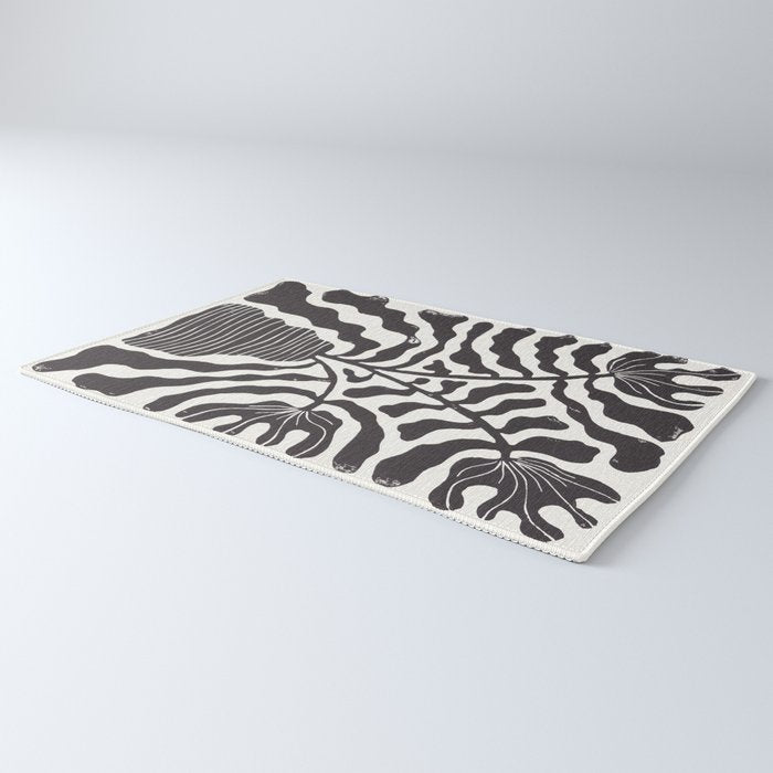 Still LIfe with Three Flowers in a Vase / Black & White Rug Gallery Image 3