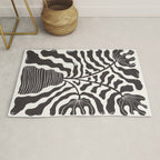 Still LIfe with Three Flowers in a Vase / Black & White Rug Gallery Image 1