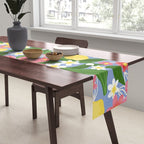 Lemons and Flowers on Blue Table Runner Gallery Image 2