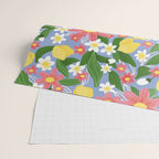 Lemons and Flowers on Blue Wrapping Paper Gallery Image 2
