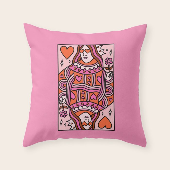 Queen of Hearts Throw Pillow Gallery Image 6