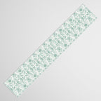 Seahorse Damask . Soft Aqua Table Runner Gallery Image 3
