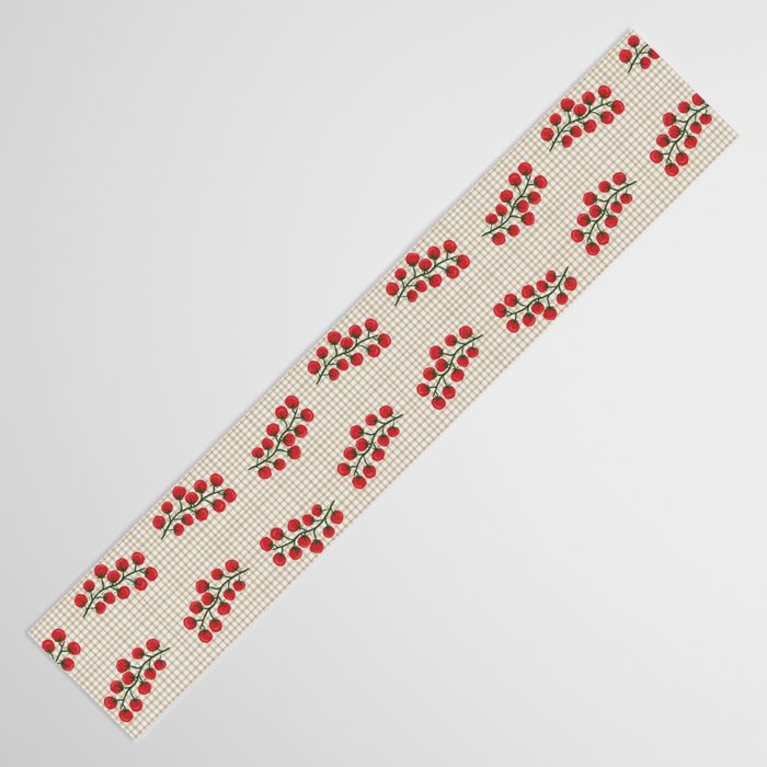 Cherry Tomato Plaid Farmers Market Table Runner Gallery Image 3