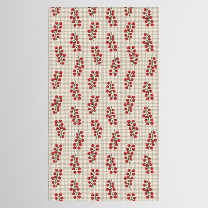 Cherry Tomato Plaid Farmers Market Tablecloth Gallery Image 2
