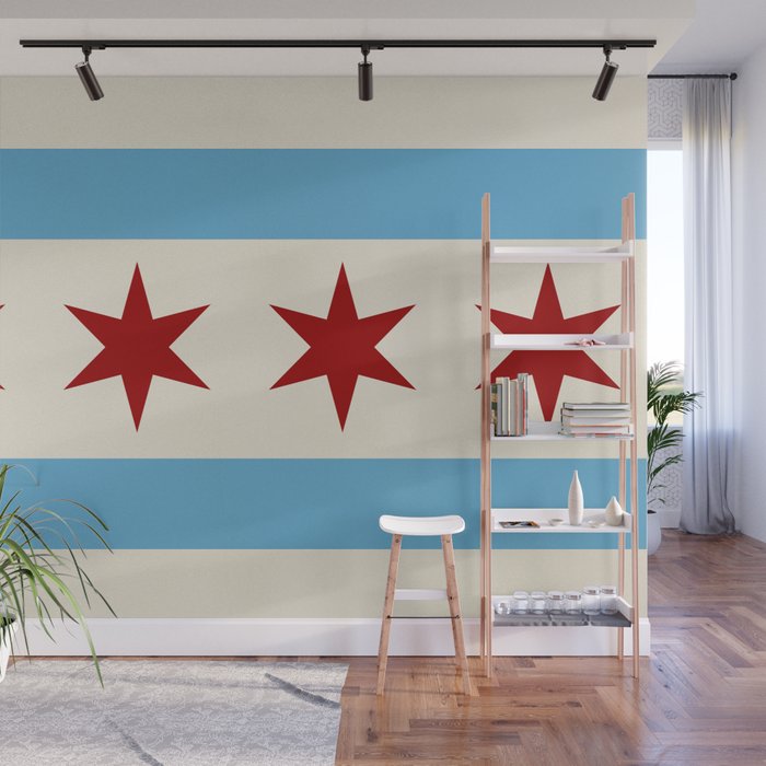 Chicago Flag II Wall Mural Gallery Image 1