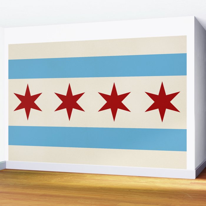 Chicago Flag II Wall Mural Gallery Image 2