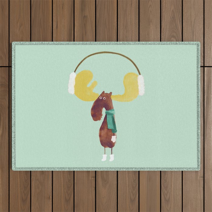 This moose is ready for winter Outdoor Rug Gallery Image 1