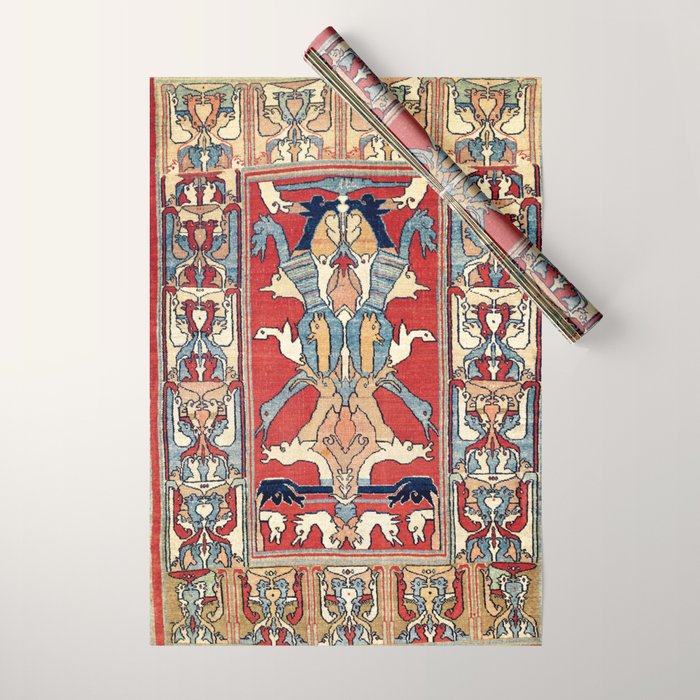 Sehna Kurdish Northwest Persian Rug Print Wrapping Paper Gallery Image 1