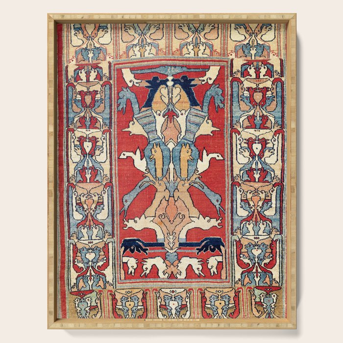 Sehna Kurdish Northwest Persian Rug Print Serving Tray Gallery Image 1