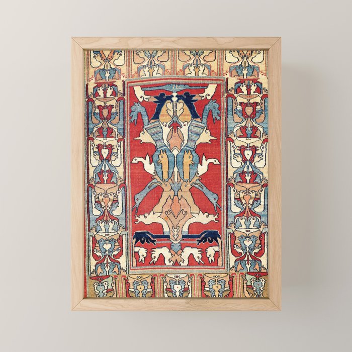 Sehna Kurdish Northwest Persian Rug Print Mini Art Print Gallery Image 1