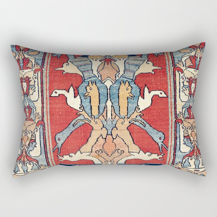 Sehna Kurdish Northwest Persian Rug Print Rectangular Pillow Gallery Image 2